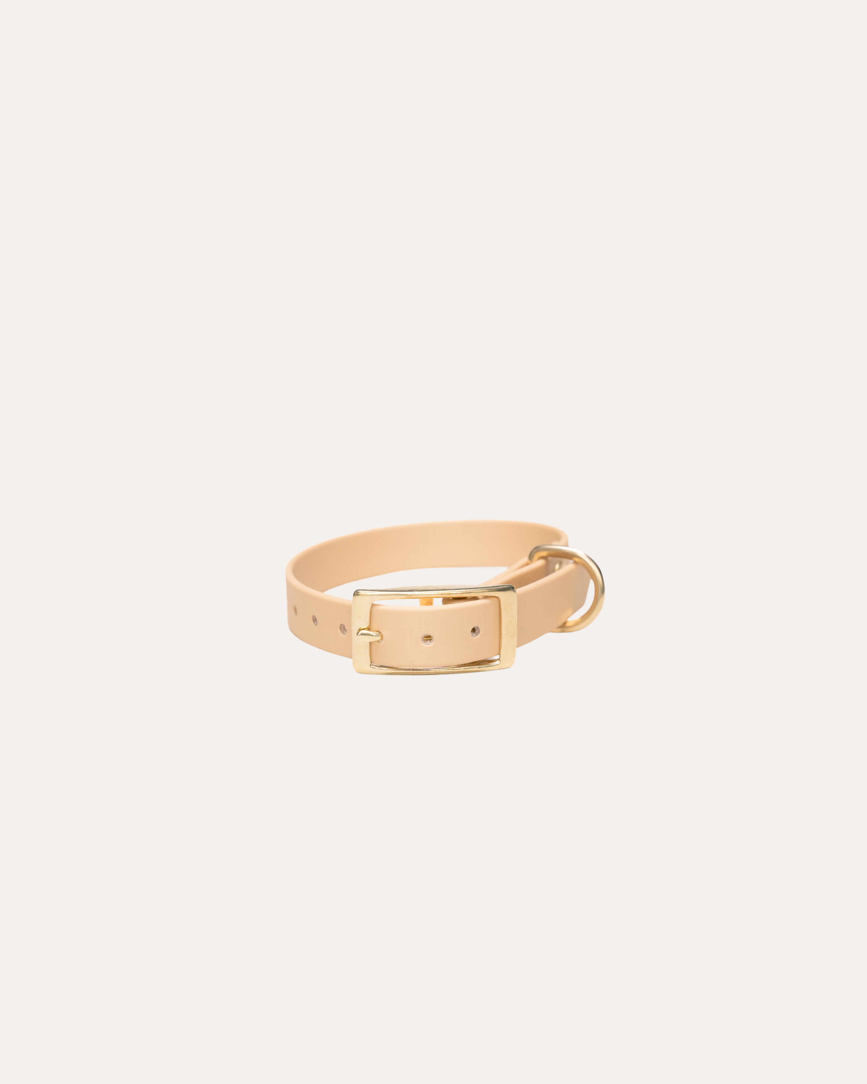 BEIGE | HONDENHALSBAND | messing gesp