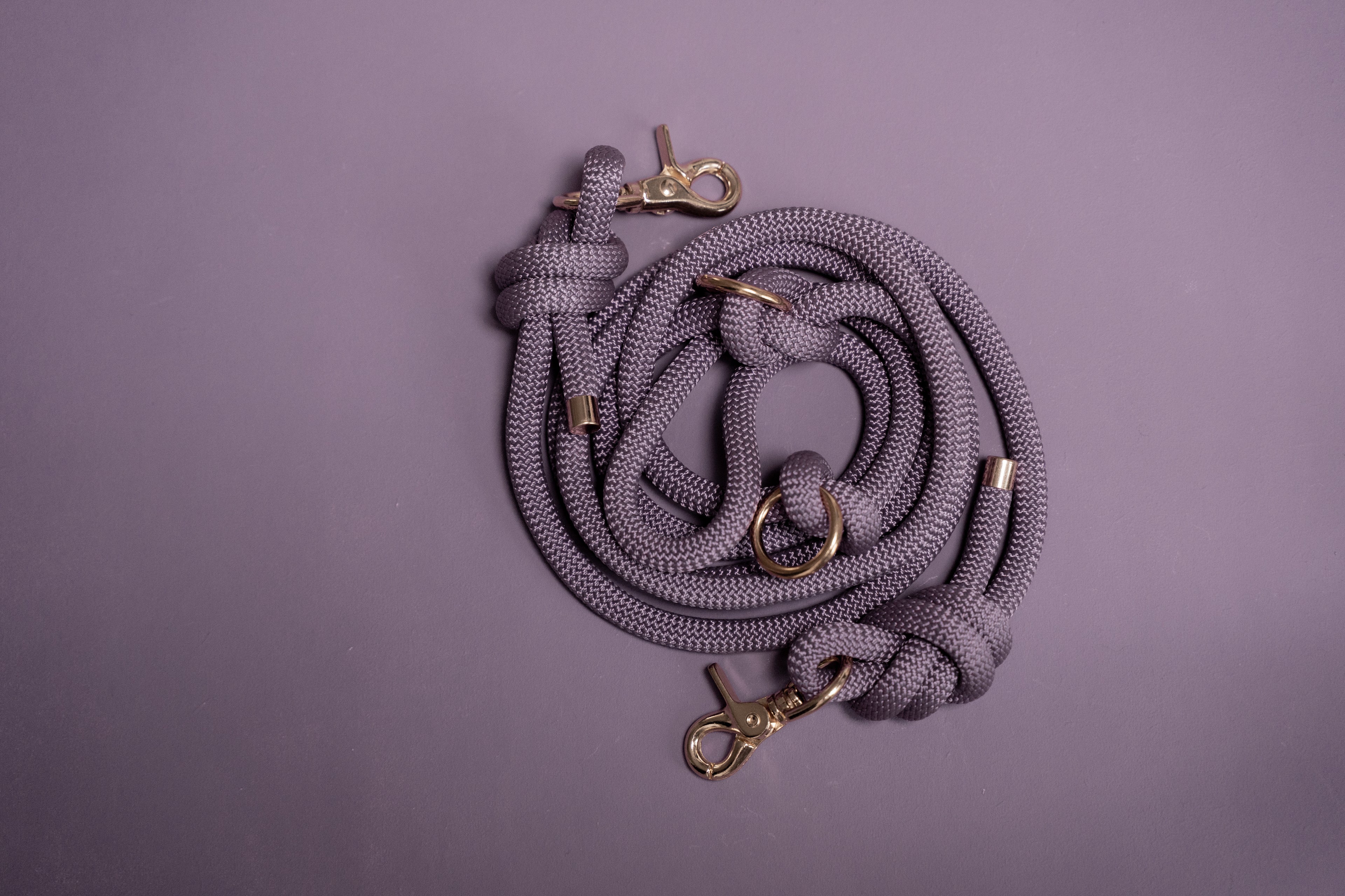 LIGHT PURPLE | MULTIFUNCTIONELE HANDSFREE HONDENLIJN | 250 cm | messing haken