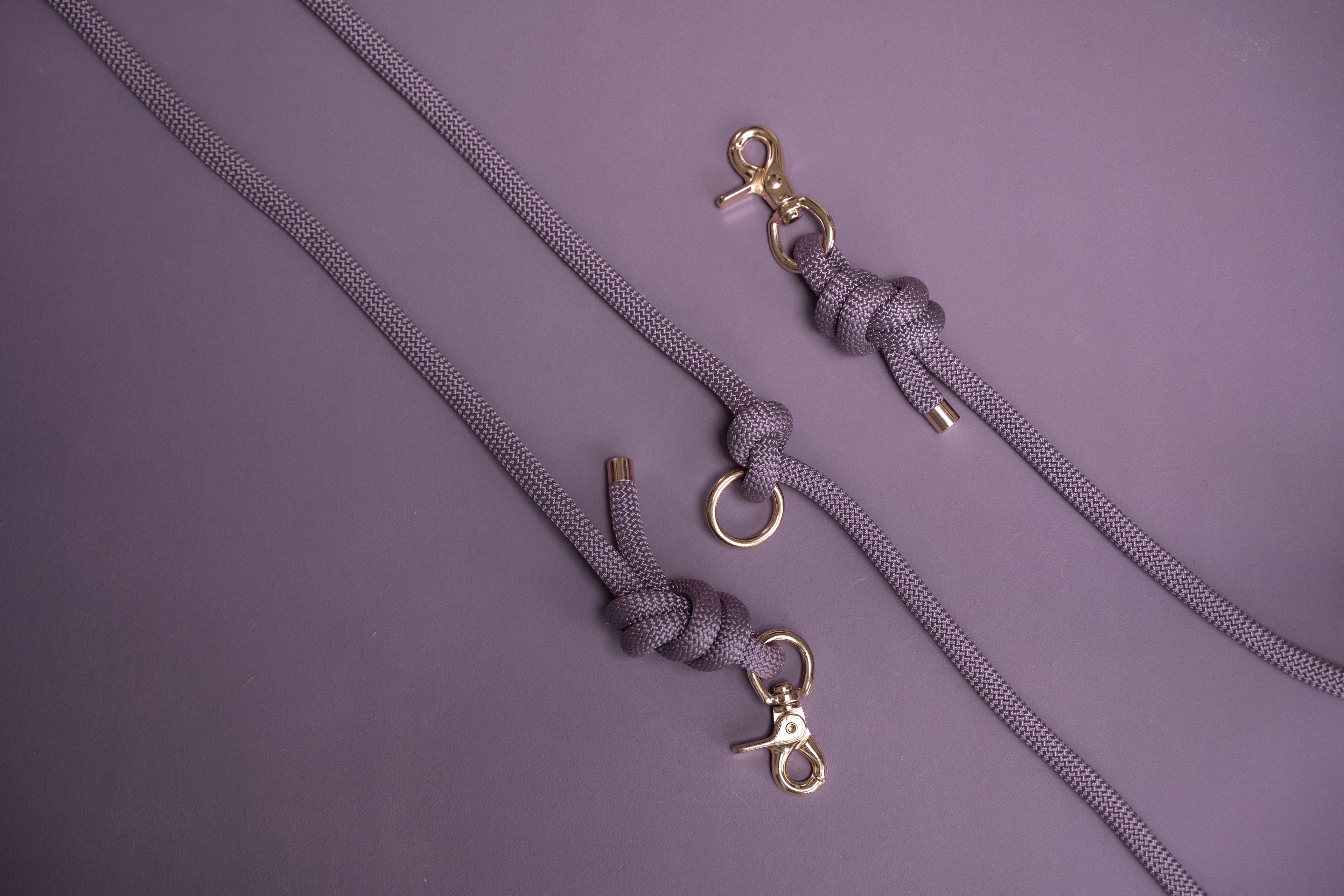 LIGHT PURPLE | MULTIFUNCTIONELE HANDSFREE HONDENLIJN | 250 cm | messing haken