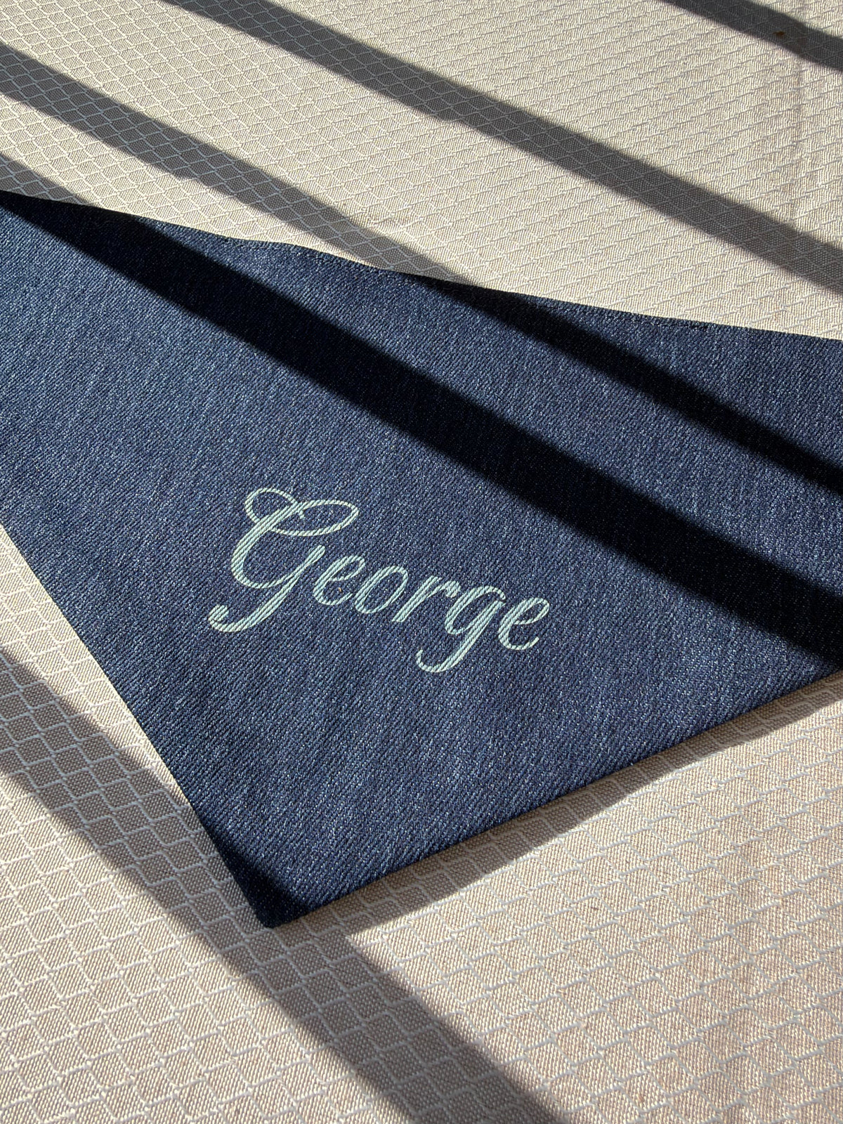 Gepersonaliseerde Denim Hondenbandana met Naam | punq