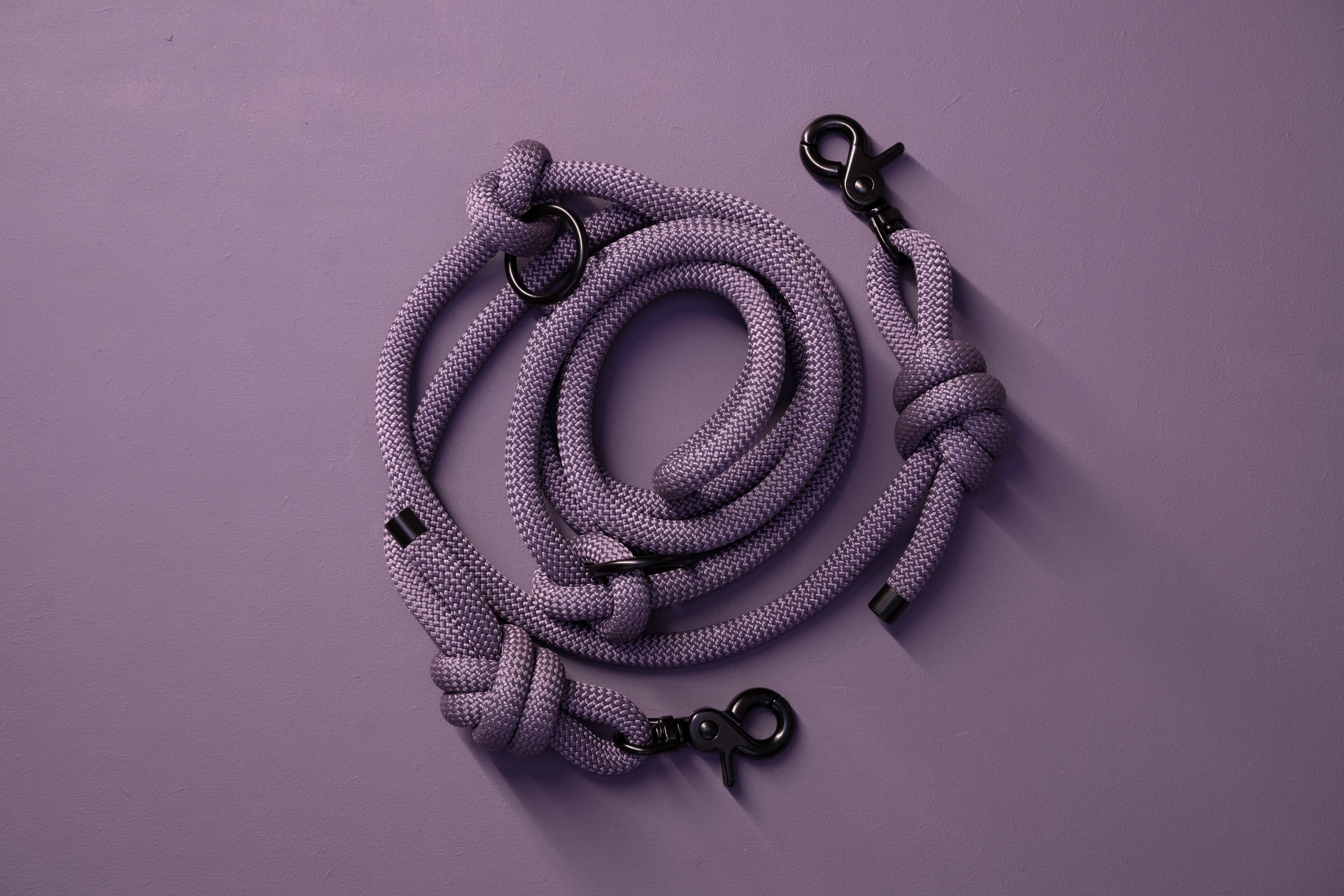LIGHT PURPLE | MULTIFUNCTIONELE HANDSFREE HONDENLIJN | 250 cm | zwarte haken