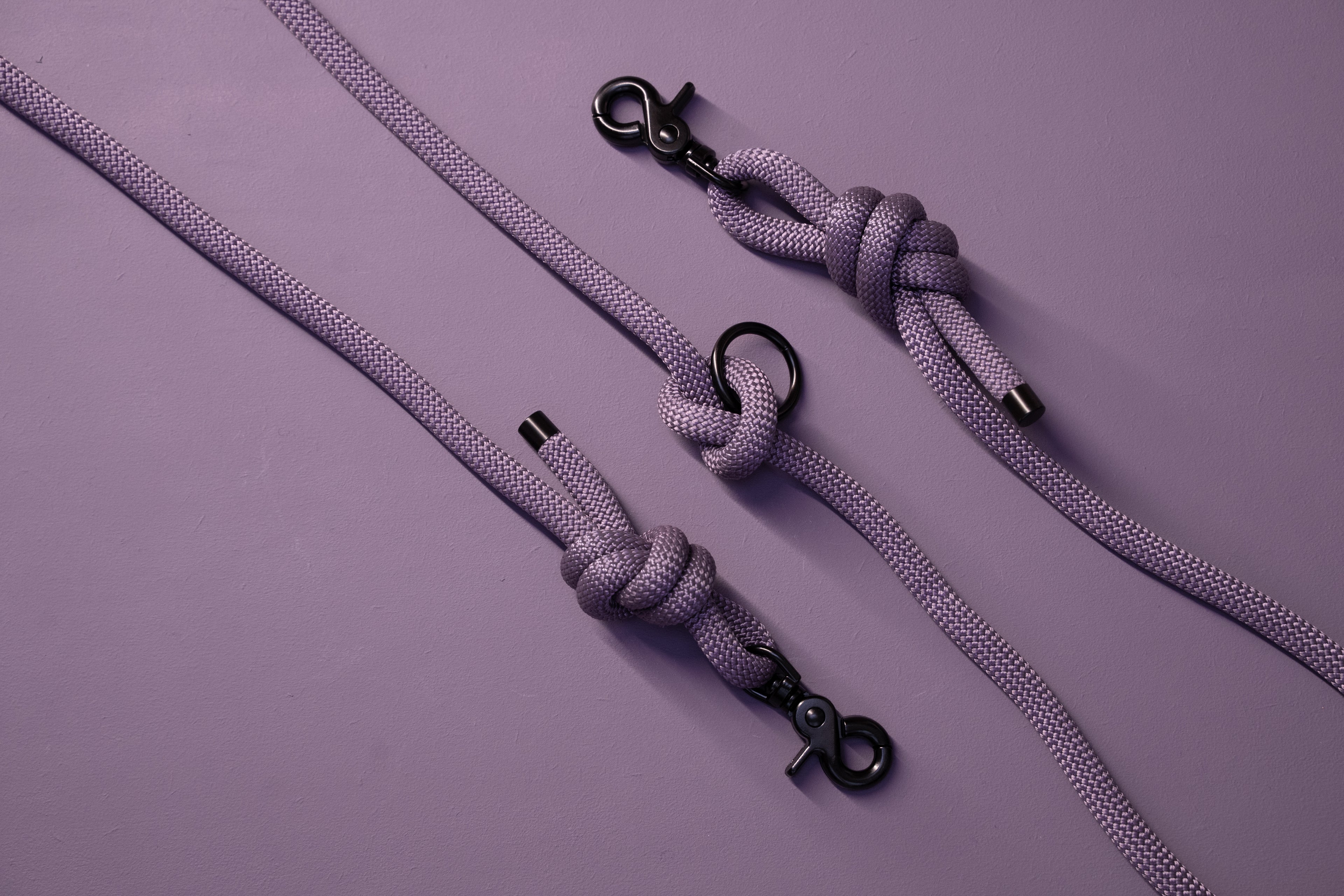 LIGHT PURPLE | MULTIFUNCTIONELE HANDSFREE HONDENLIJN | 250 cm | zwarte haken